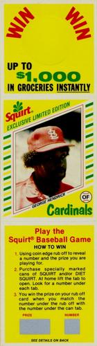 1982 Topps Squirt - Panels Game Bottom #16 George Hendrick Front