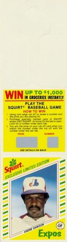 1982 Topps Squirt - Panels Game Top #17 Andre Dawson Front