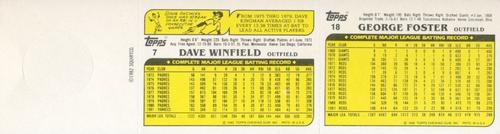 1982 Topps Squirt - Panels 2 Players #7 / 18 Dave Winfield / George Foster Back