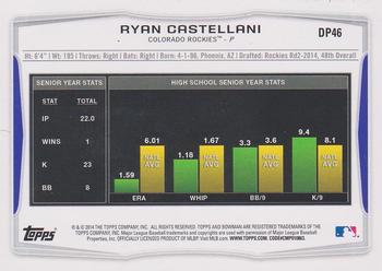 2014 Bowman Draft - Black #DP46 Ryan Castellani Back