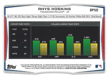 2014 Bowman Draft - Black #DP122 Rhys Hoskins Back