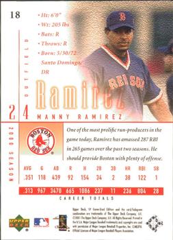 2001 SP Game Used Edition #18 Manny Ramirez Back