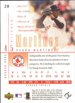 2001 SP Game Used Edition #20 Pedro Martinez Back