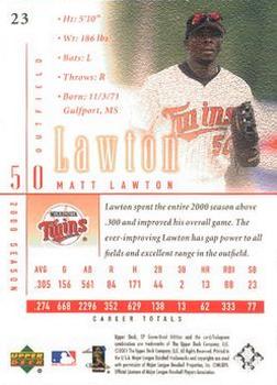 2001 SP Game Used Edition #23 Matt Lawton Back