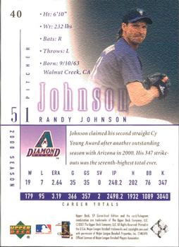 2001 SP Game Used Edition #40 Randy Johnson Back