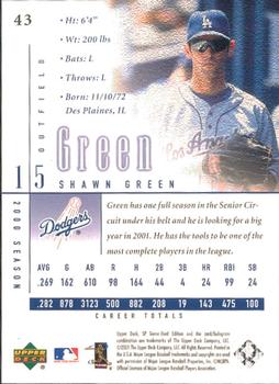 2001 SP Game Used Edition #43 Shawn Green Back