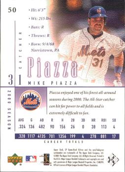 2001 SP Game Used Edition #50 Mike Piazza Back