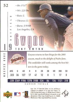 2001 SP Game Used Edition #52 Tony Gwynn Back