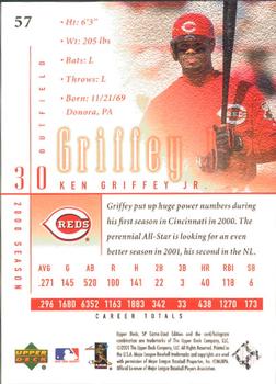 2001 SP Game Used Edition #57 Ken Griffey Jr. Back