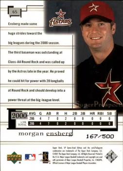 2001 SP Game Used Edition #65 Morgan Ensberg Back