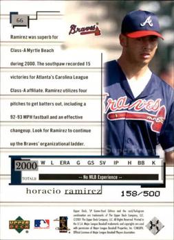 2001 SP Game Used Edition #66 Horacio Ramirez Back