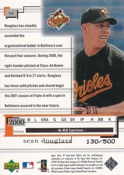 2001 SP Game Used Edition #68 Sean Douglass Back