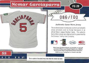 2002 Leaf Certified - Fabric of the Game Base #FG 20 Nomar Garciaparra Back