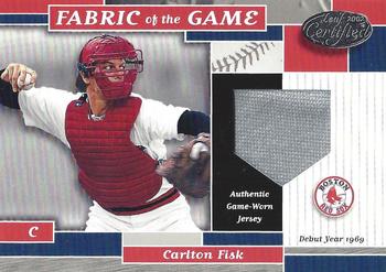 2002 Leaf Certified - Fabric of the Game Debut Year #FG 50 Carlton Fisk Front