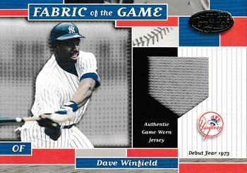 2002 Leaf Certified - Fabric of the Game Debut Year #FG 57 Dave Winfield Front