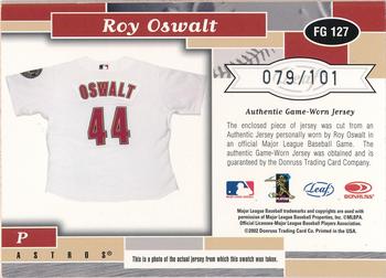 2002 Leaf Certified - Fabric of the Game Debut Year #FG 127 Roy Oswalt Back