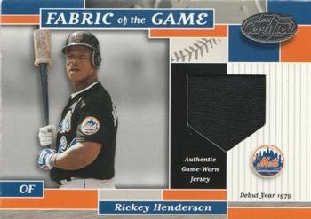 2002 Leaf Certified - Fabric of the Game Debut Year #FG 134 Rickey Henderson Front