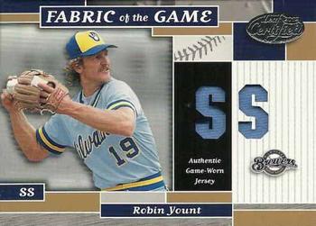 2002 Leaf Certified - Fabric of the Game Position #FG 29 Robin Yount Front