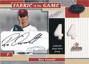 2002 Leaf Certified - Fabric of the Game Jersey Number Autograph #FG 127 Roy Oswalt Front