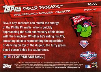 2017 Topps Opening Day - Mascots #M-11 Phillie Phanatic Back