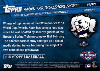 2017 Topps Opening Day - Mascots #M-21 Hank the Ballpark Pup Back