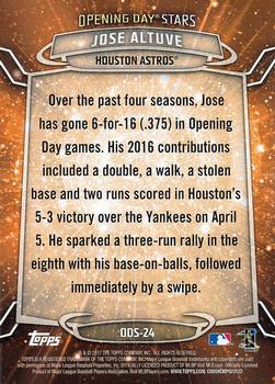 2017 Topps Opening Day - Opening Day Stars #ODS-24 Jose Altuve Back