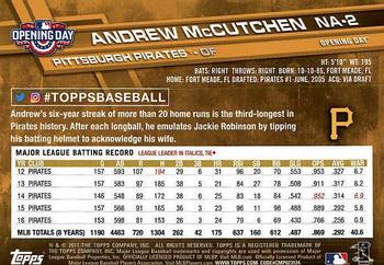 2017 Topps Opening Day - National Anthem #NA-2 Andrew McCutchen Back