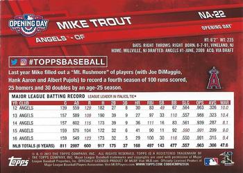 2017 Topps Opening Day - National Anthem #NA-22 Mike Trout Back