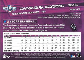 2017 Topps Opening Day - Stadium Signatures #SS-24 Charlie Blackmon Back