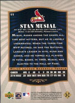 2001 SP Legendary Cuts #11 Stan Musial Back