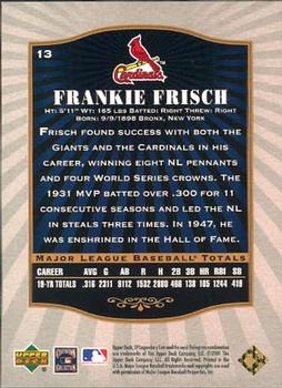 2001 SP Legendary Cuts #13 Frankie Frisch Back