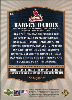 2001 SP Legendary Cuts #14 Harvey Haddix Back