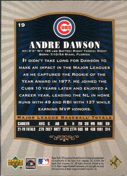 2001 SP Legendary Cuts #19 Andre Dawson Back
