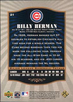 2001 SP Legendary Cuts #21 Billy Herman Back
