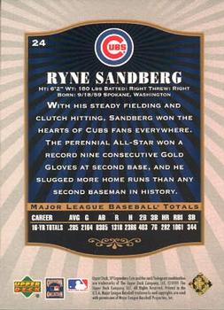 2001 SP Legendary Cuts #24 Ryne Sandberg Back