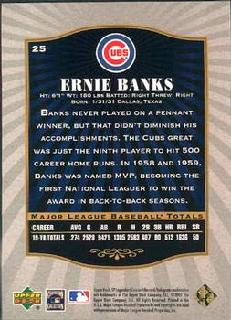 2001 SP Legendary Cuts #25 Ernie Banks Back