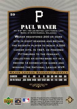 2001 SP Legendary Cuts #59 Paul Waner Back