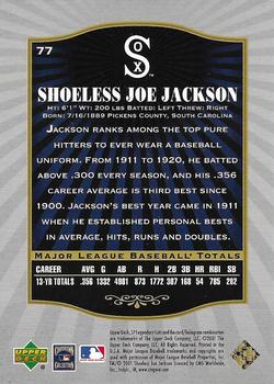 2001 SP Legendary Cuts #77 Shoeless Joe Jackson Back