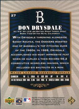 2001 SP Legendary Cuts #27 Don Drysdale Back