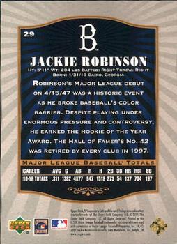 2001 SP Legendary Cuts #29 Jackie Robinson Back