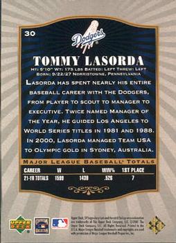 2001 SP Legendary Cuts #30 Tommy Lasorda Back