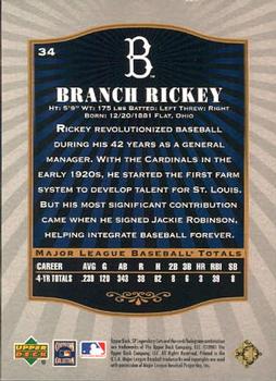 2001 SP Legendary Cuts #34 Branch Rickey Back