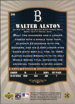 2001 SP Legendary Cuts #36 Walter Alston Back