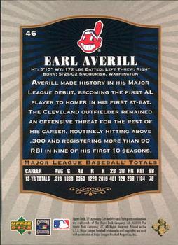 2001 SP Legendary Cuts #46 Earl Averill Back