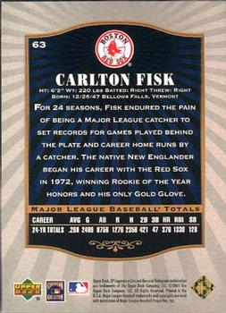 2001 SP Legendary Cuts #63 Carlton Fisk Back