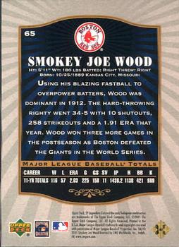 2001 SP Legendary Cuts #65 Smokey Joe Wood Back