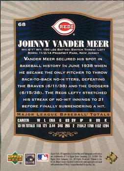 2001 SP Legendary Cuts #68 Johnny Vander Meer Back