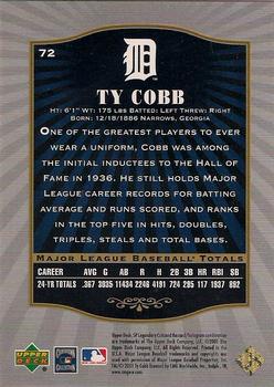 2001 SP Legendary Cuts #72 Ty Cobb Back