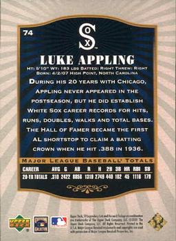 2001 SP Legendary Cuts #74 Luke Appling Back