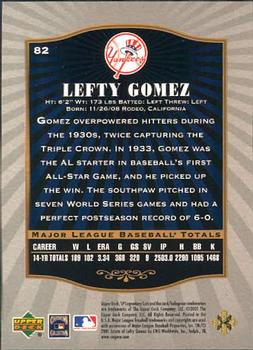 2001 SP Legendary Cuts #82 Lefty Gomez Back